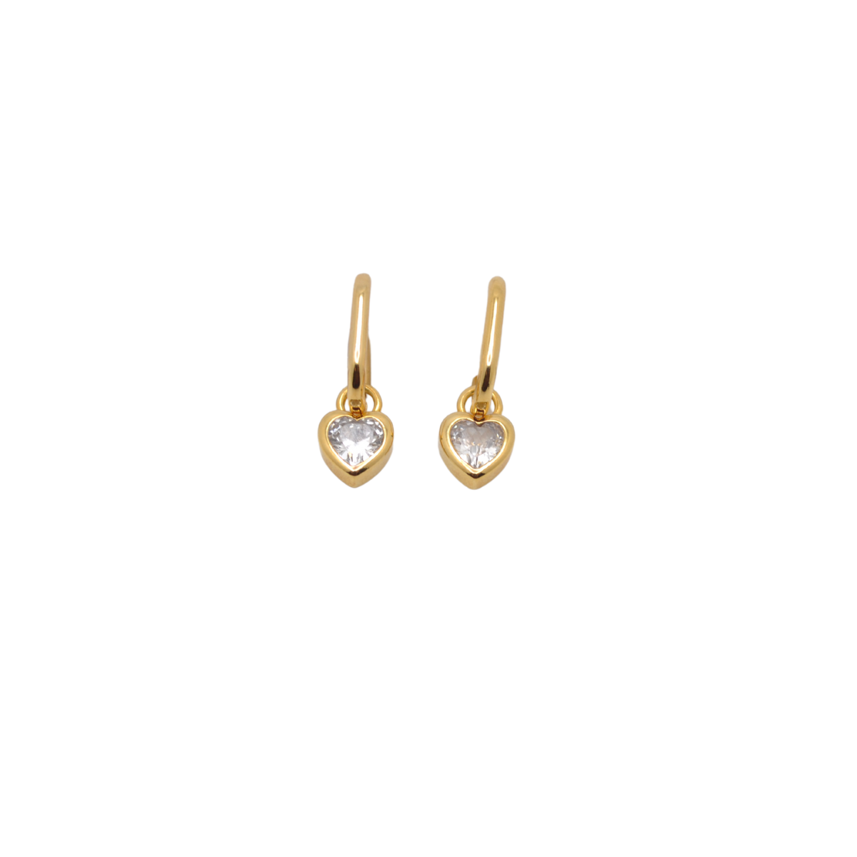 Ode Veza Diamond Heart Drop Yellow Gold Earring